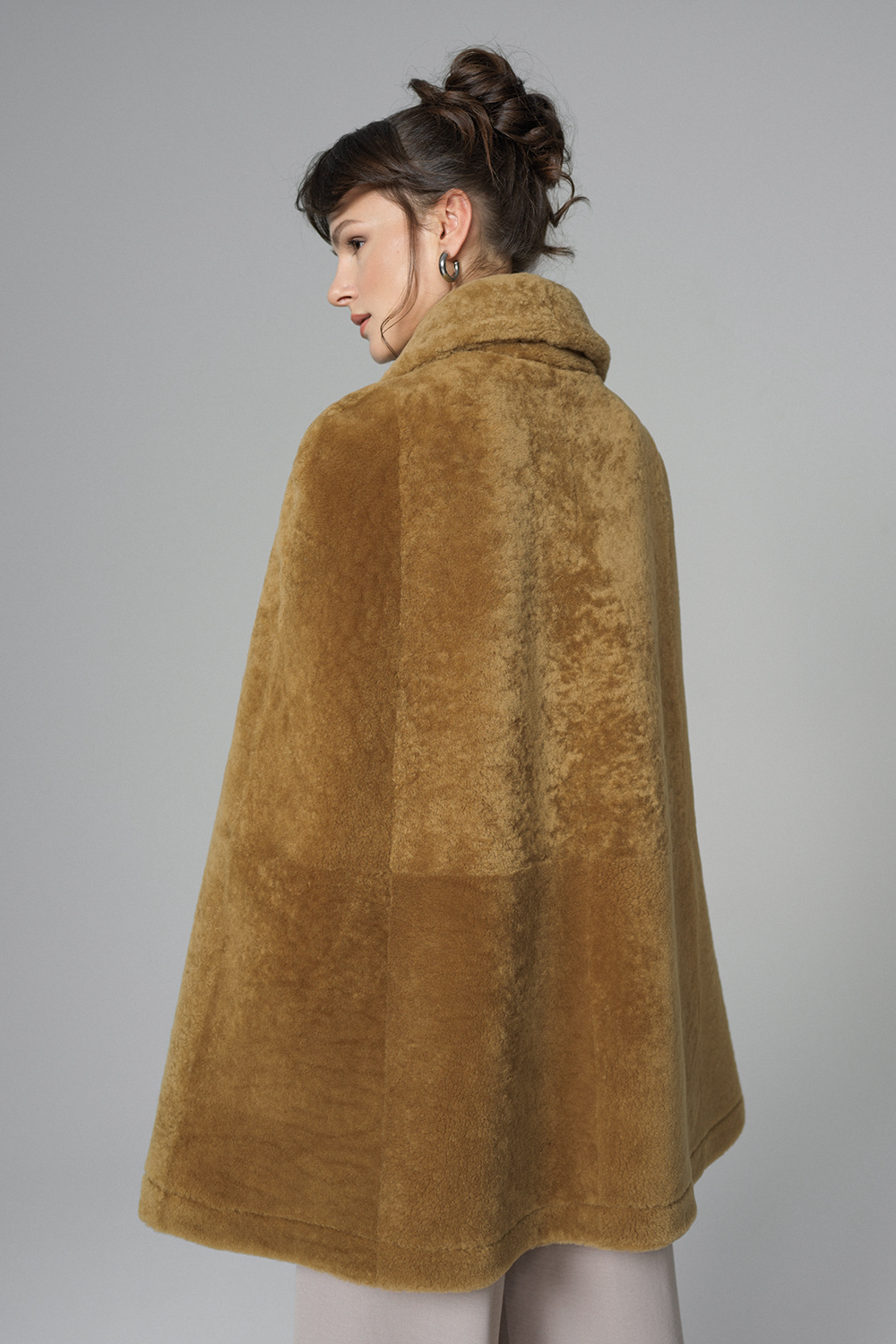 Capa din blana de miel merinos reversibila 476 bej 2