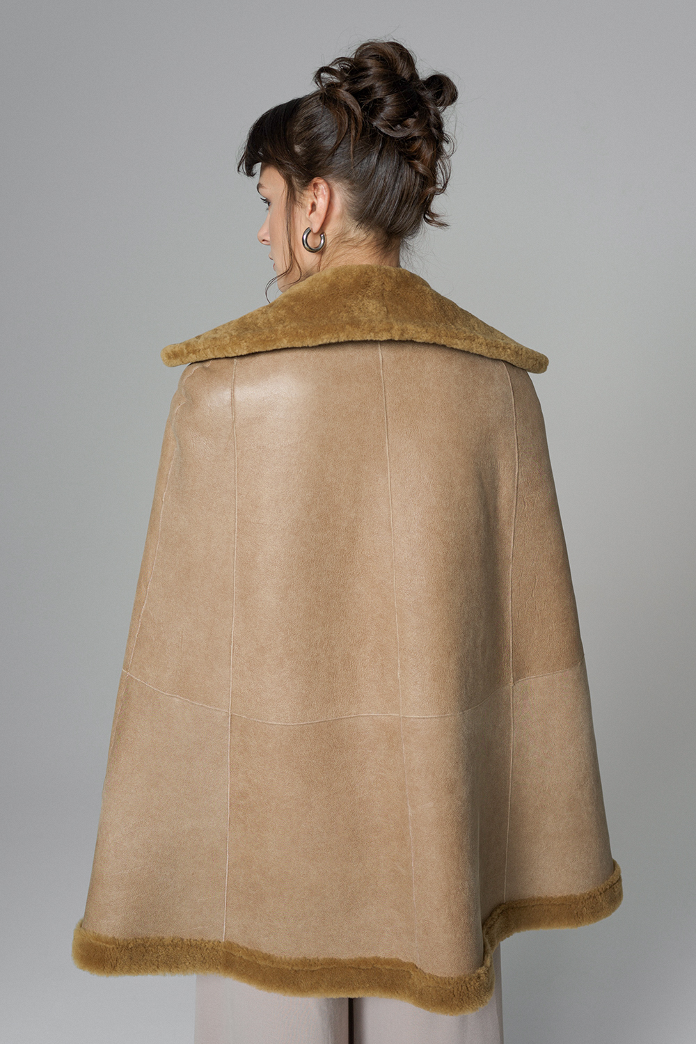 Capa din blana de miel merinos reversibila 476 bej 5