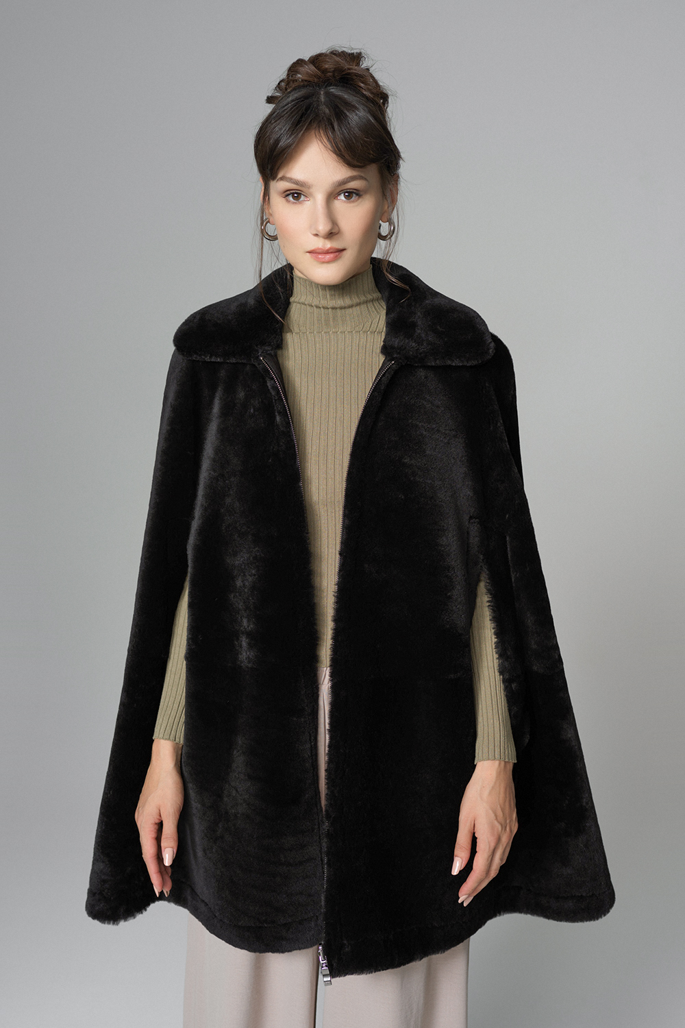 Capa din blana de miel merinos reversibila 476 negru 4