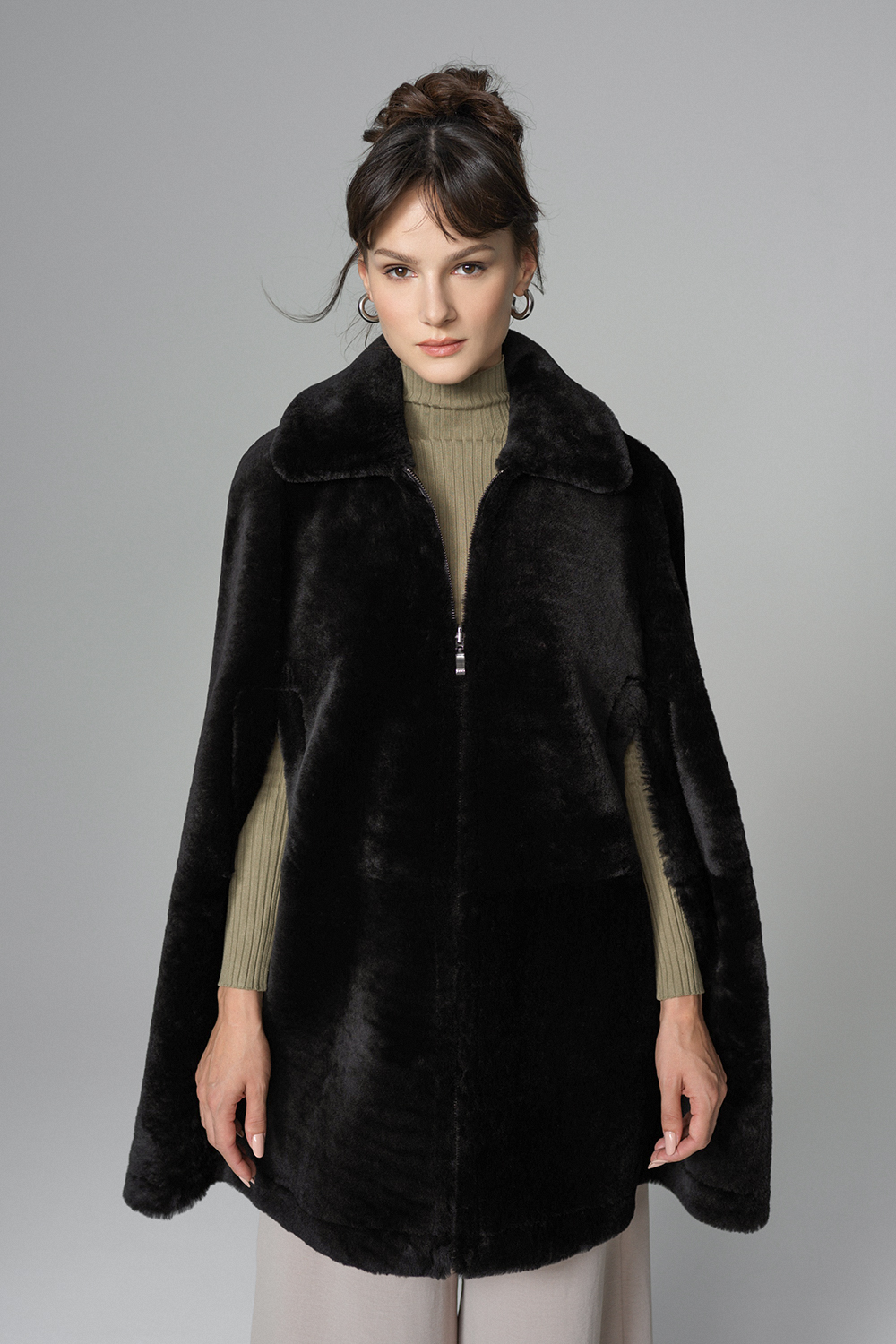 Capa din blana de miel merinos reversibila 476 negru 6