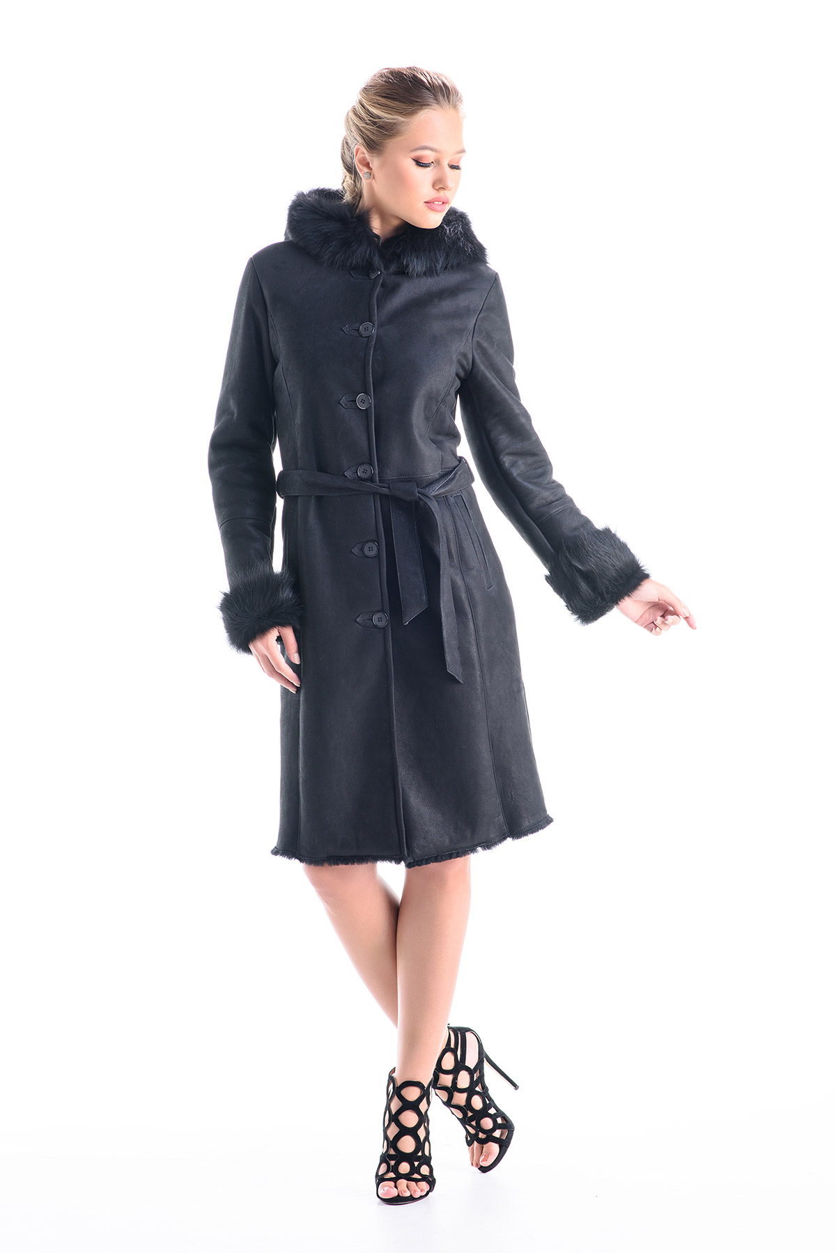 Fur coat for women 102 G black 1