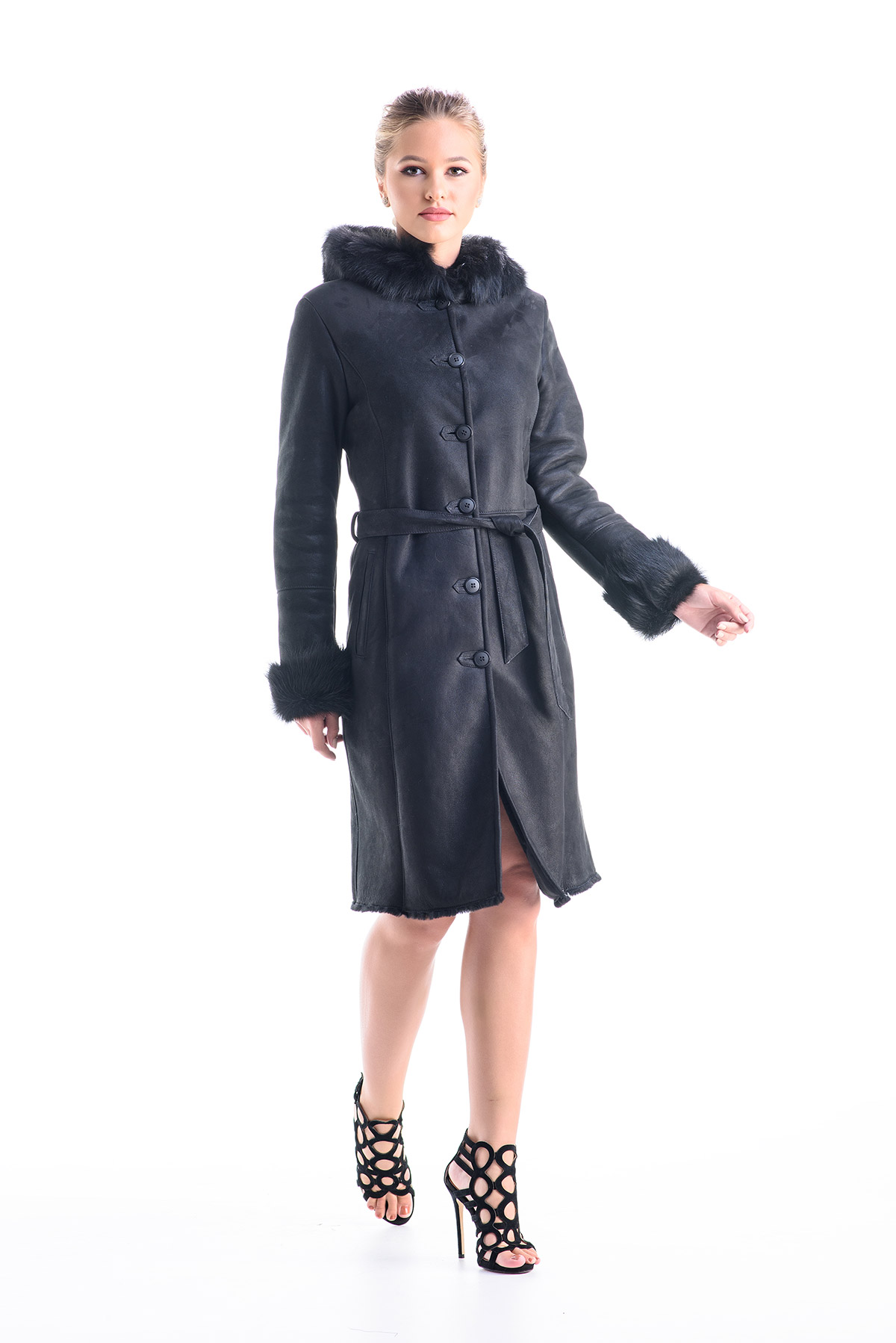 Fur coat for women 102 G black 2