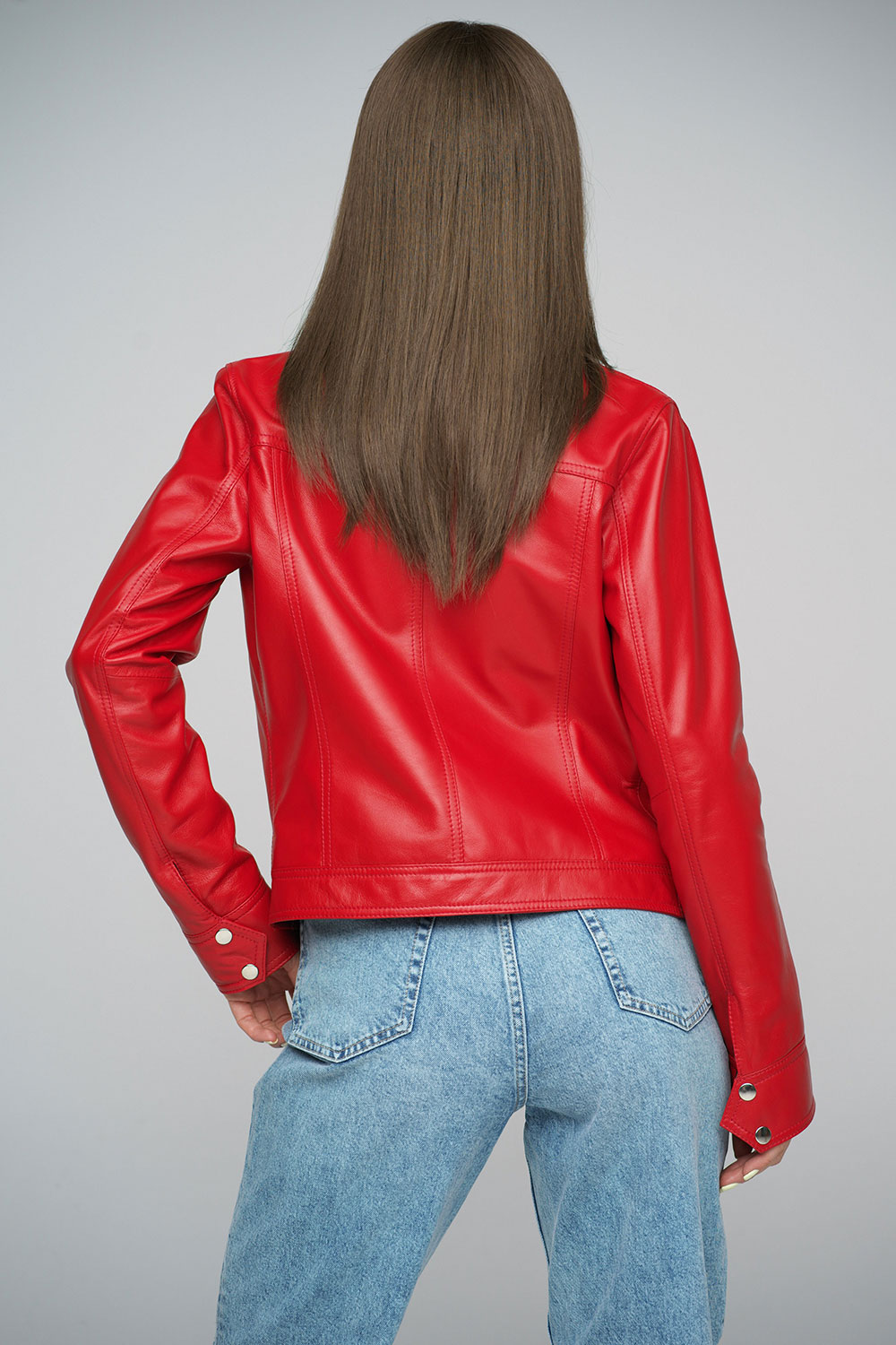 Geaca de piele 1026 rosu 2