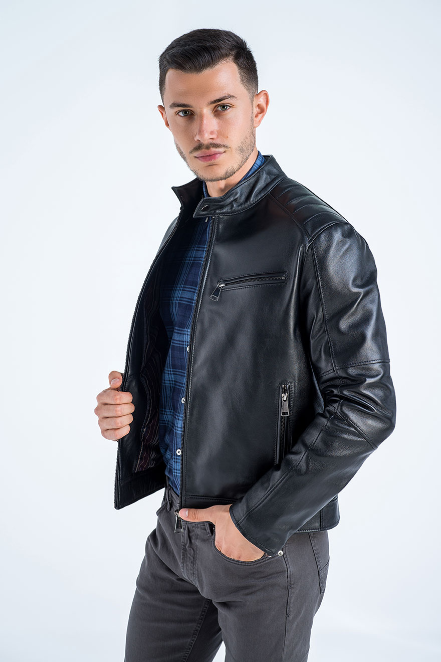 Geaca de piele 3013 negru 2 2