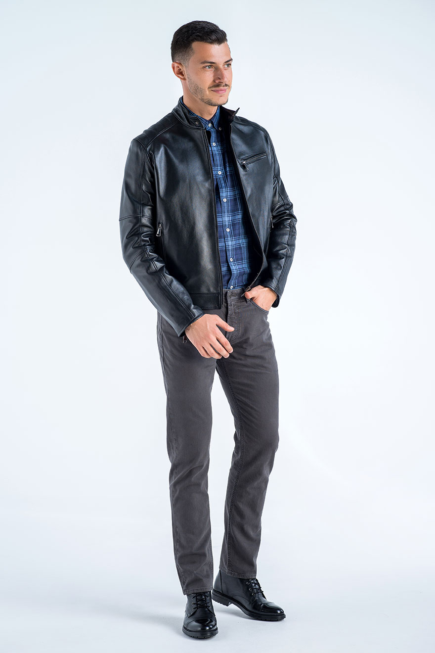 Geaca de piele 3013 negru 4 1