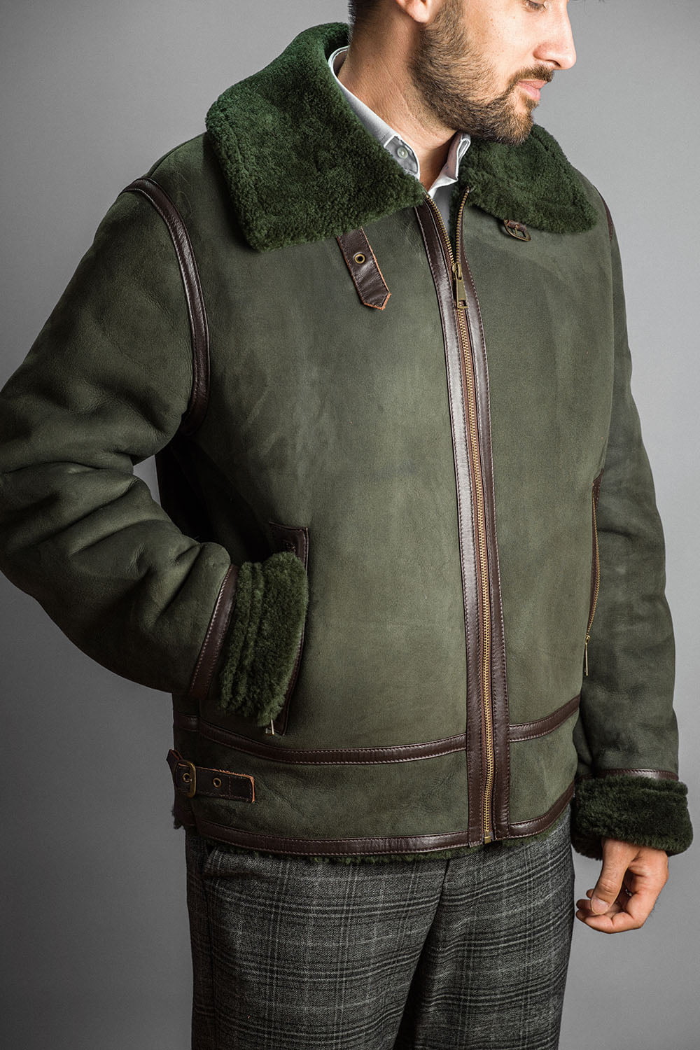 Geaca din blana 20 oliv 1