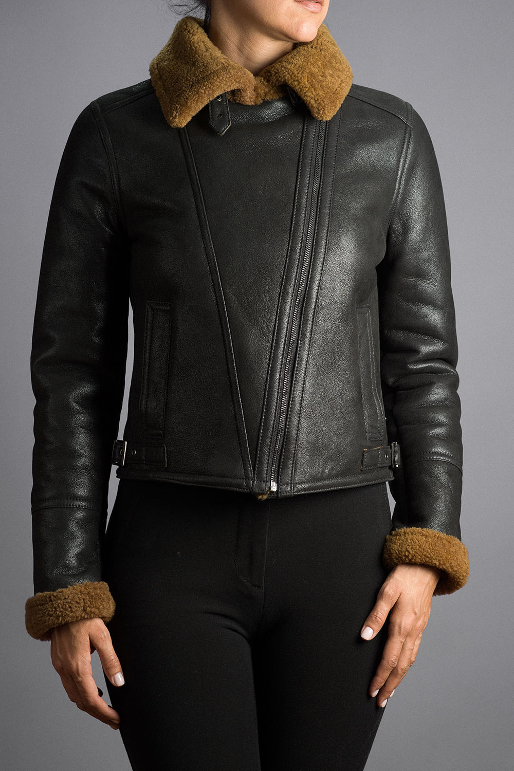 Geaca din blana 23 negru 1