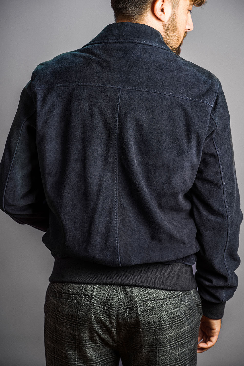 Geaca din piele 3016 bleumarin 2