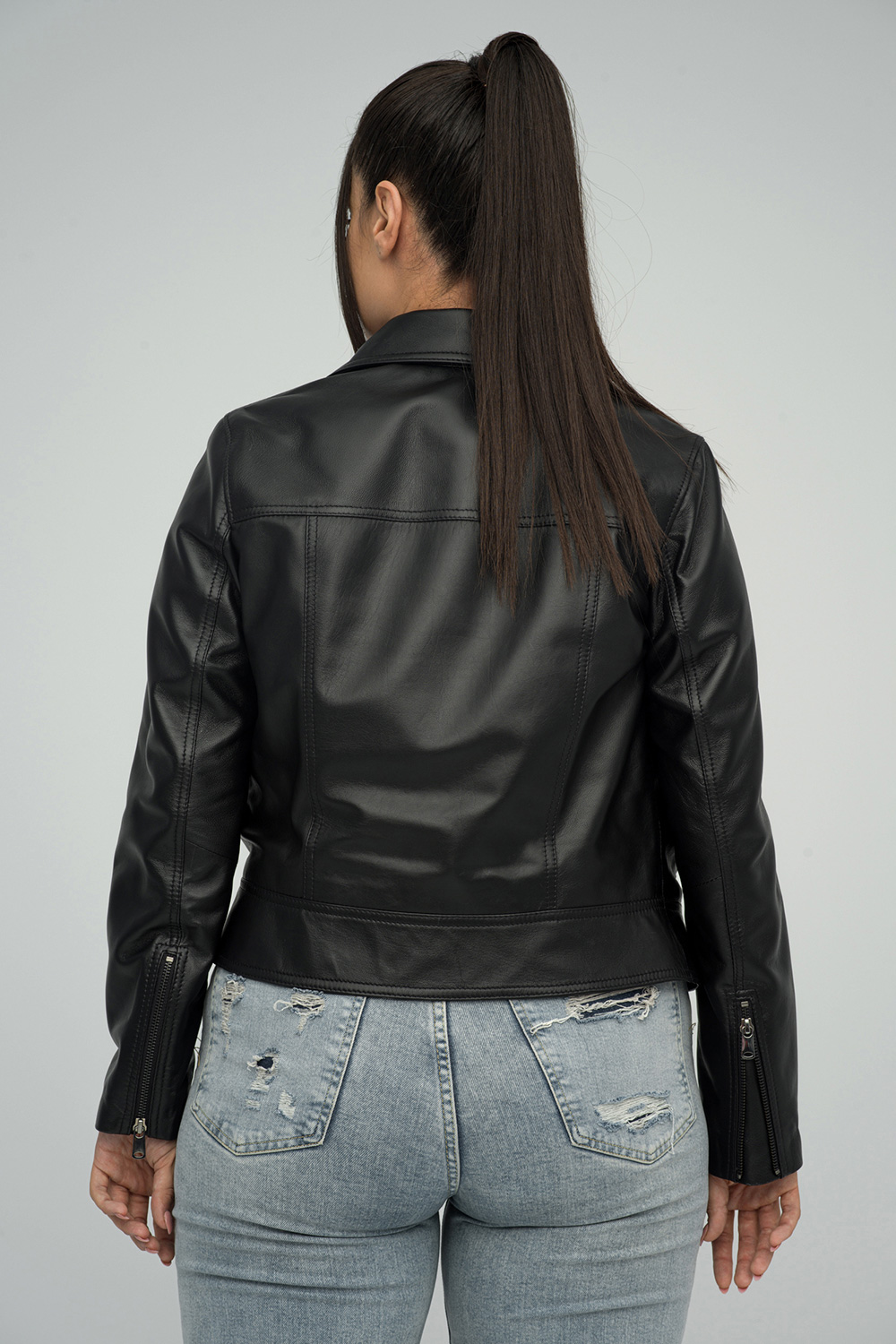 Geaca din piele de ovina 1033 negru 3