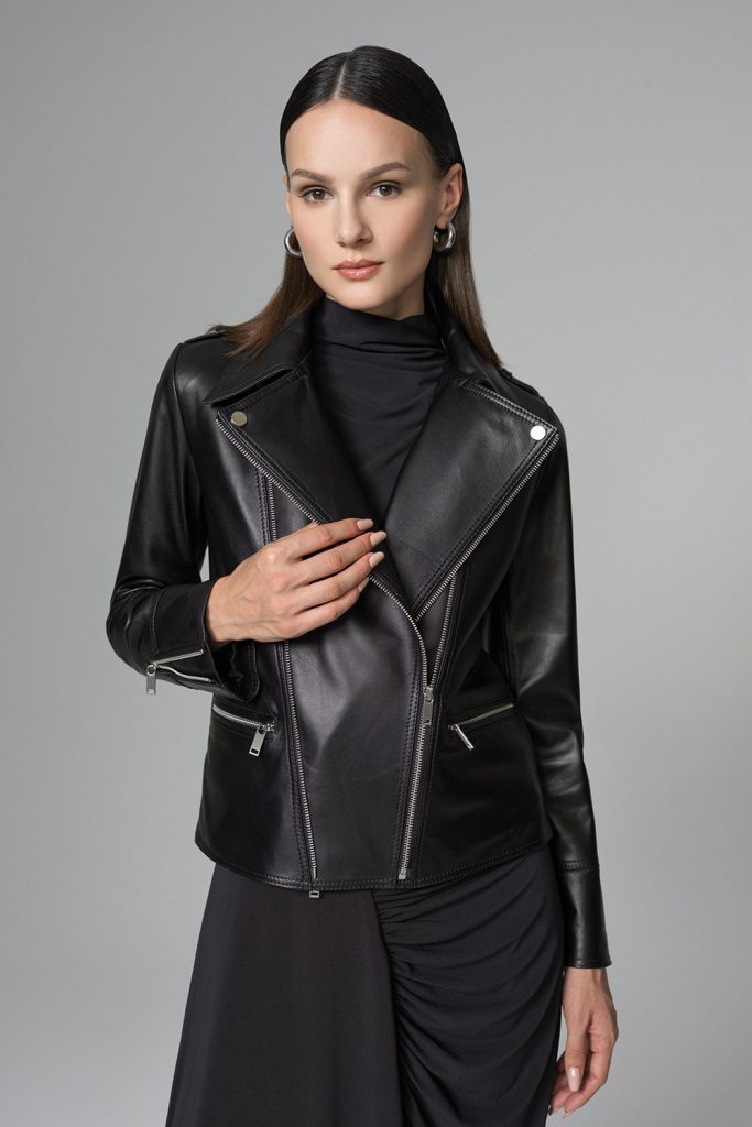 Geaca de piele dama neagra