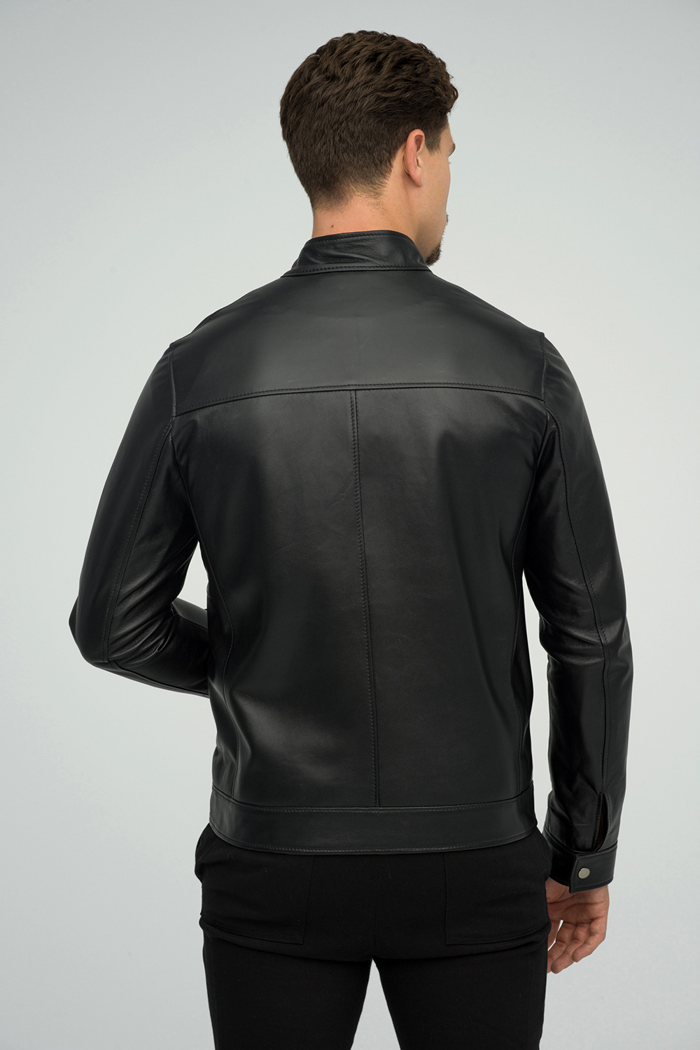 Geaca din piele de ovina 3024 negru 2