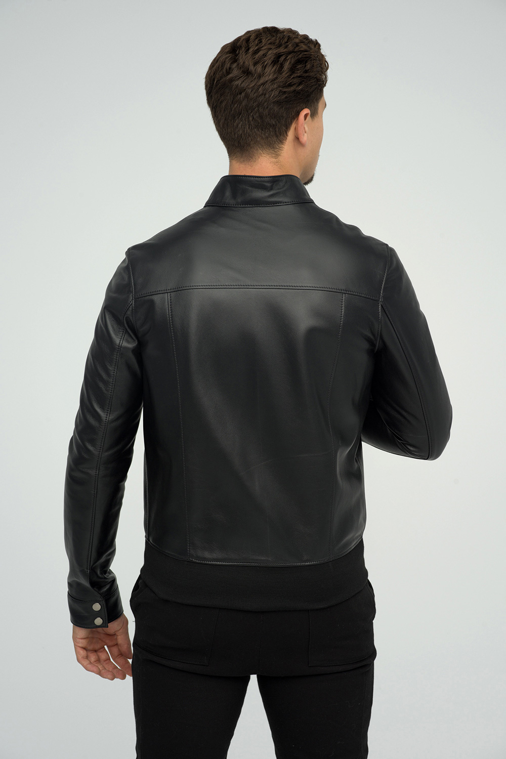 Geaca din piele de ovina 3025 negru 2
