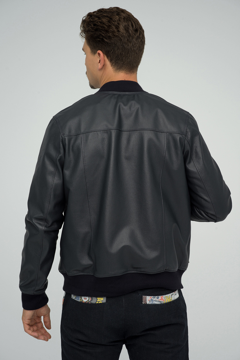 Geaca din piele de ovina 3027 bleumarin 2 Geaca din piele de ovina 3027 bleumarin 2