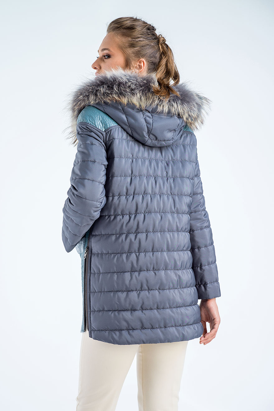 Haina din blana de miel H SL154 albastru 6