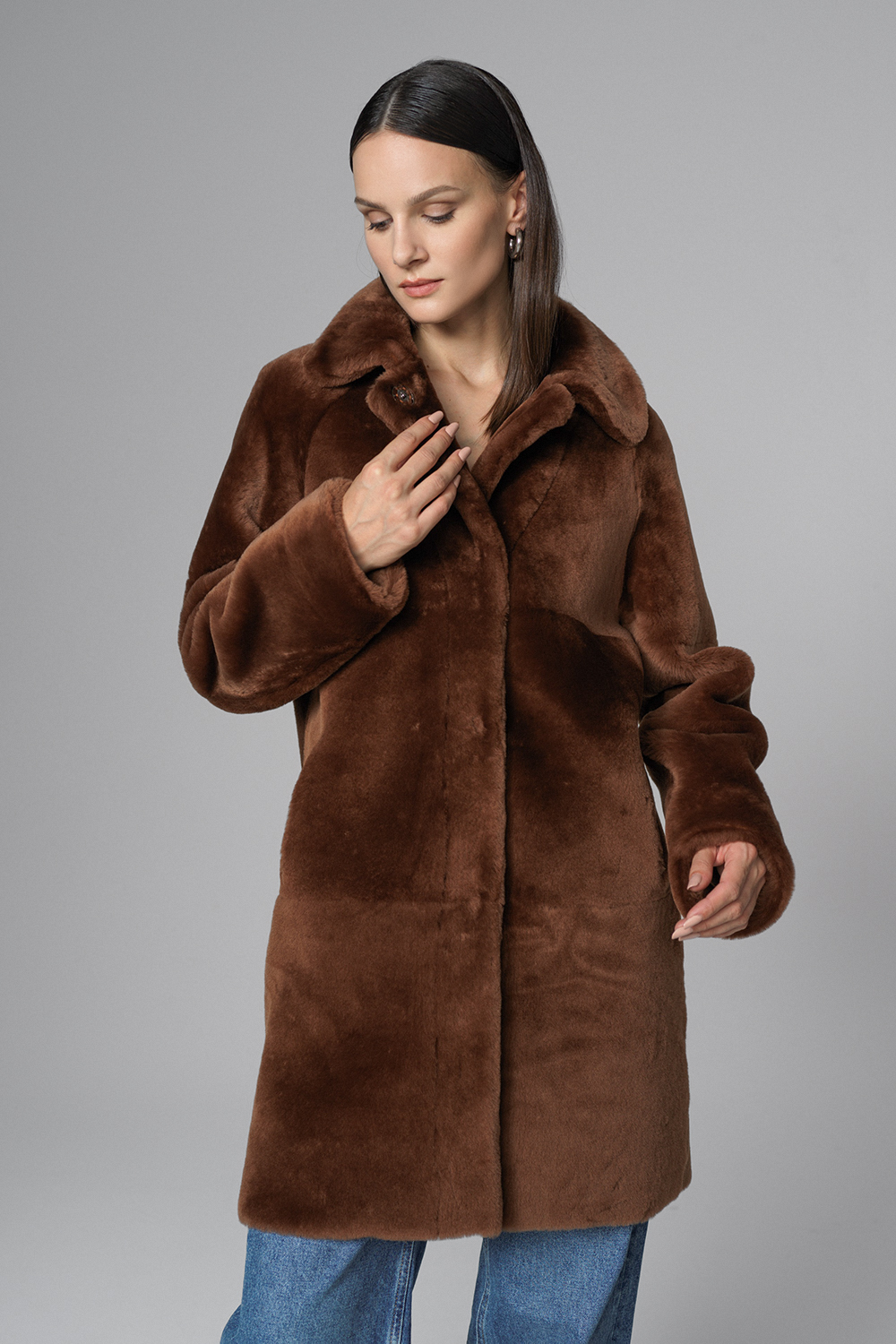 Haina din blana de miel reversibila 2071 coniac 6