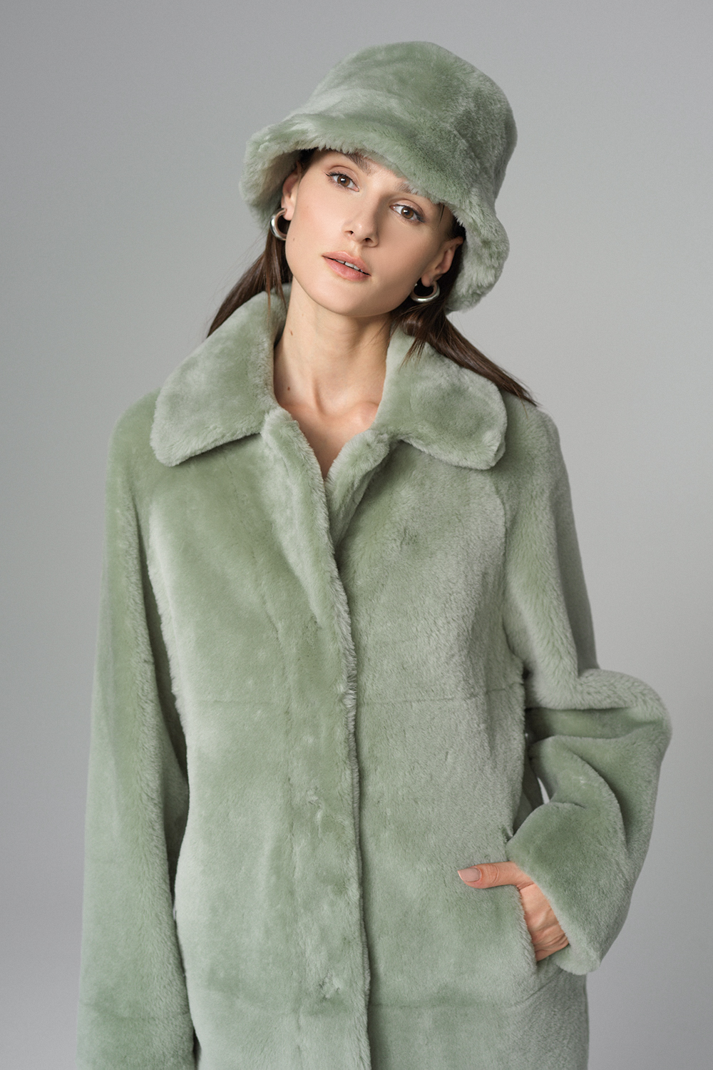 Haina din blana de miel reversibila 2071 menta 2