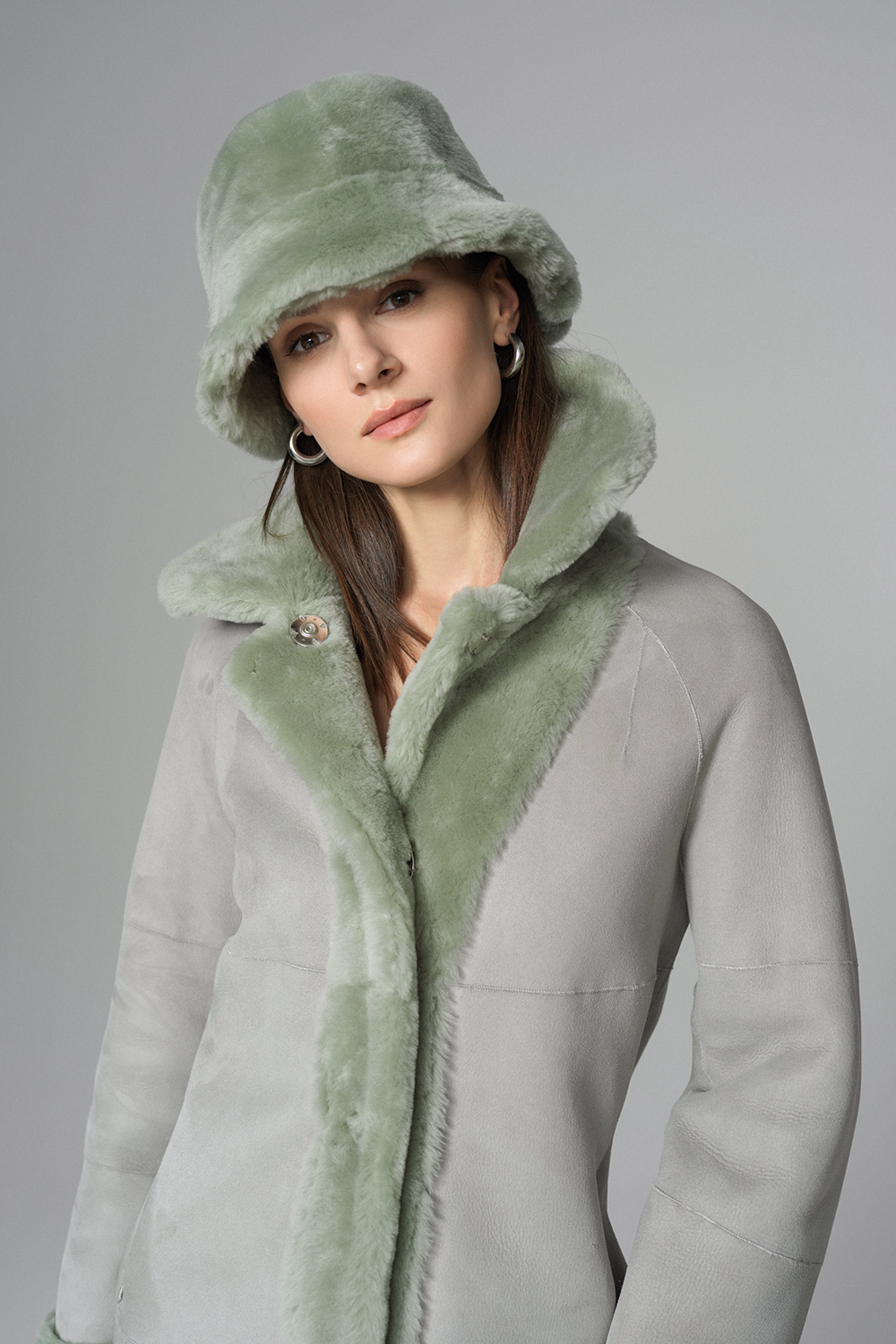 Haina din blana de miel reversibila 2071 menta 5