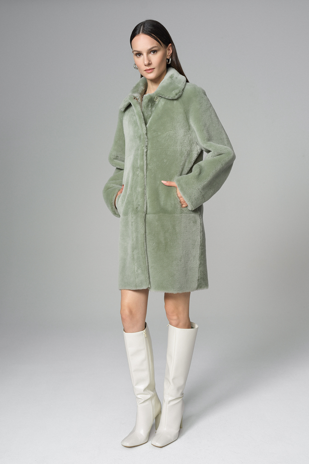 Haina din blana de miel reversibila 2071 menta 7