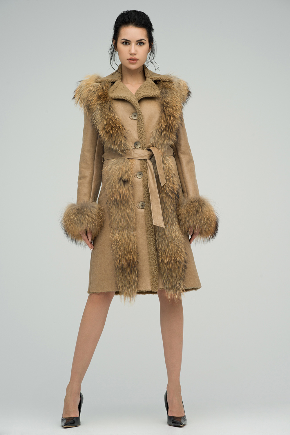 Haina din blana de miel si blana de raton 2048 bej 1