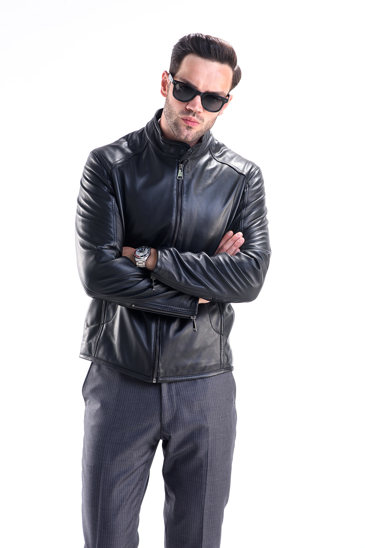 Jacheta de piele 3010 negru 3