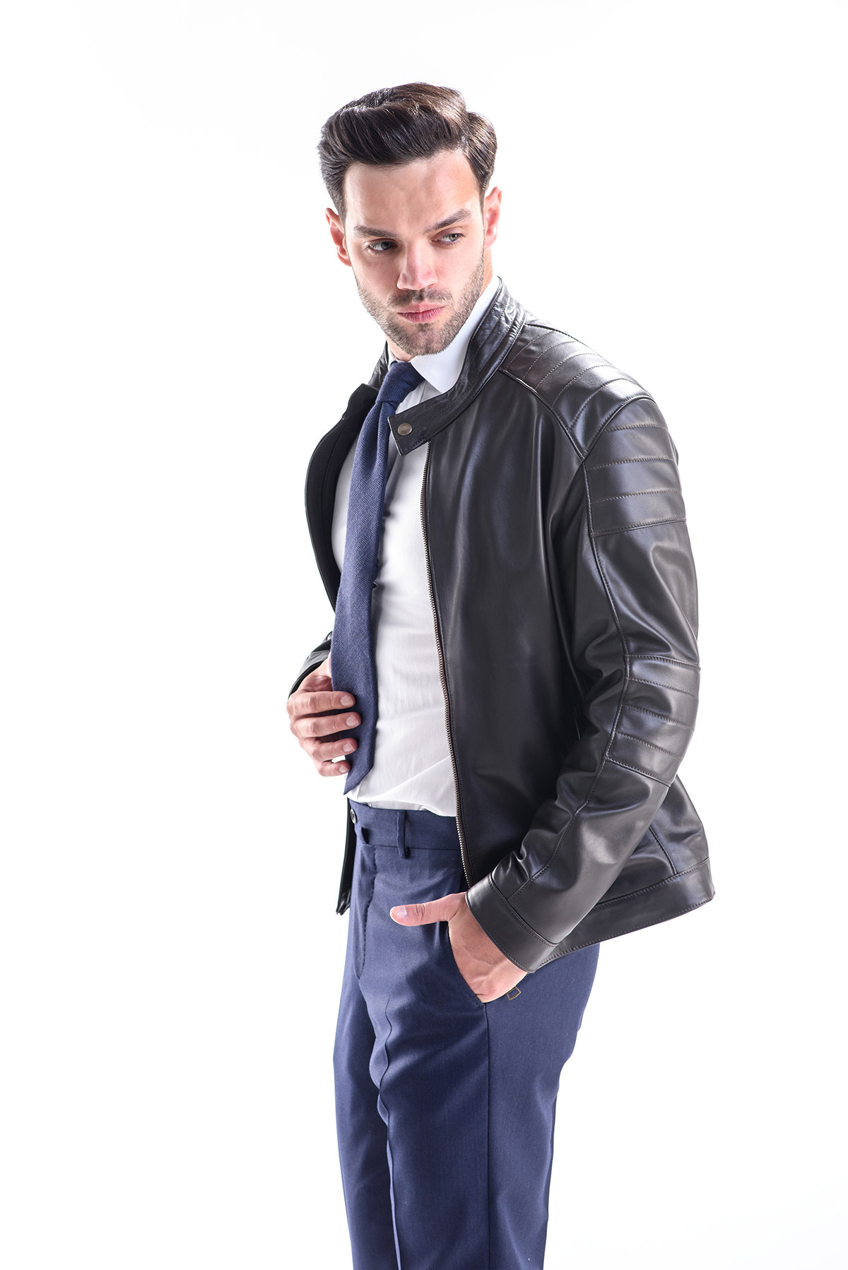 Jacheta de piele 3011 maro 2