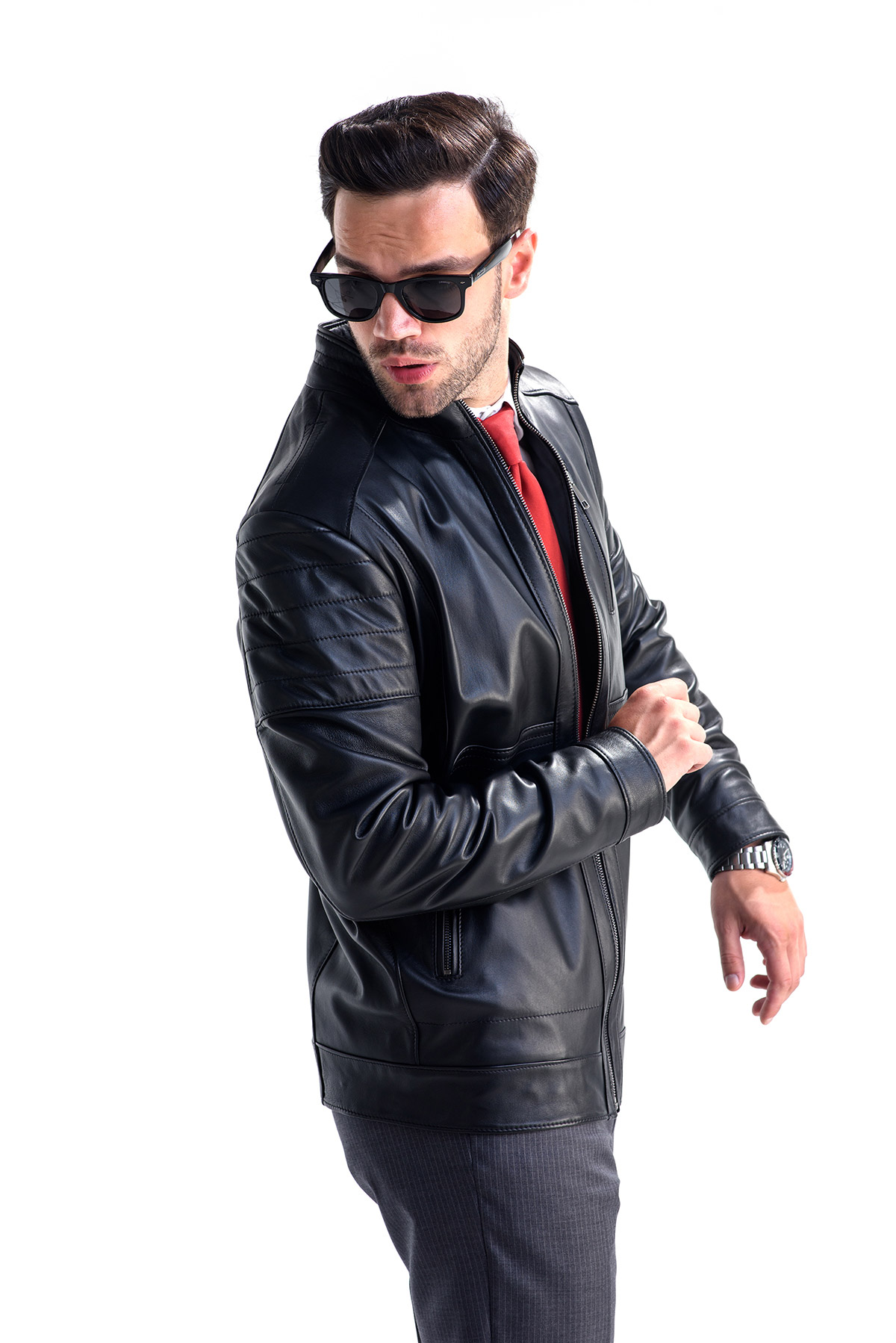 Jacheta de piele 3012 negru 3