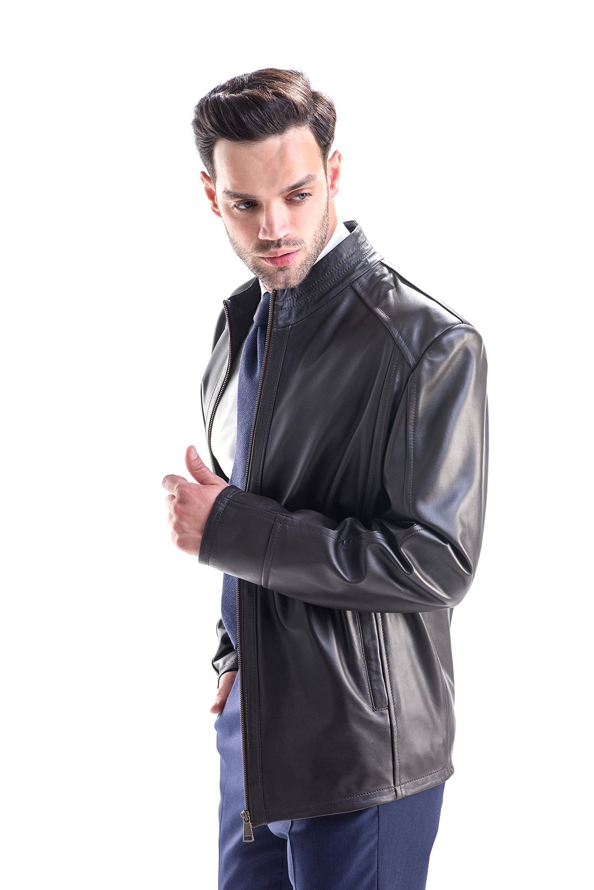 Jacheta de piele 3341 maro 1