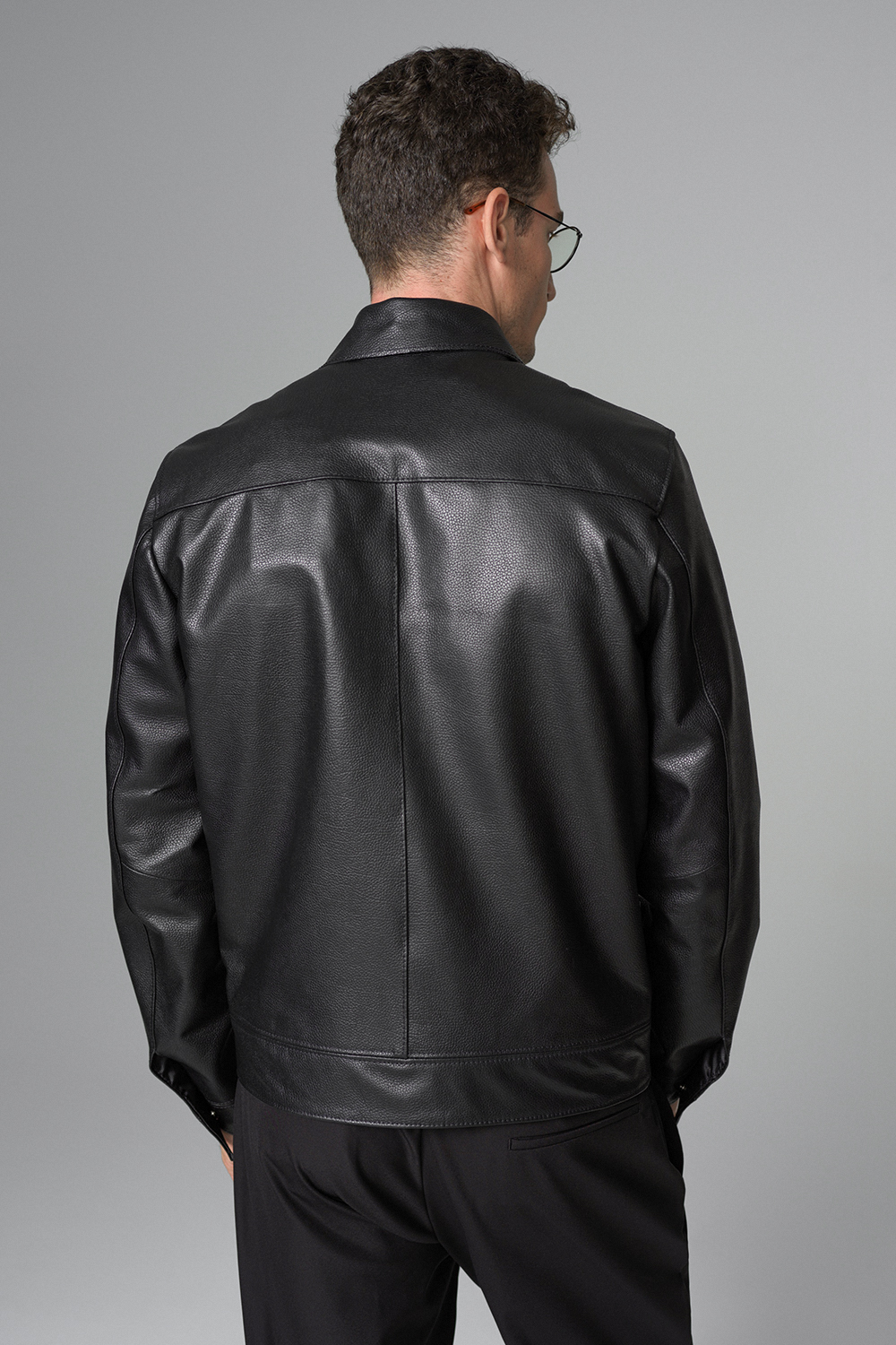 Jacheta din piele de ovina 3028 neagra 2
