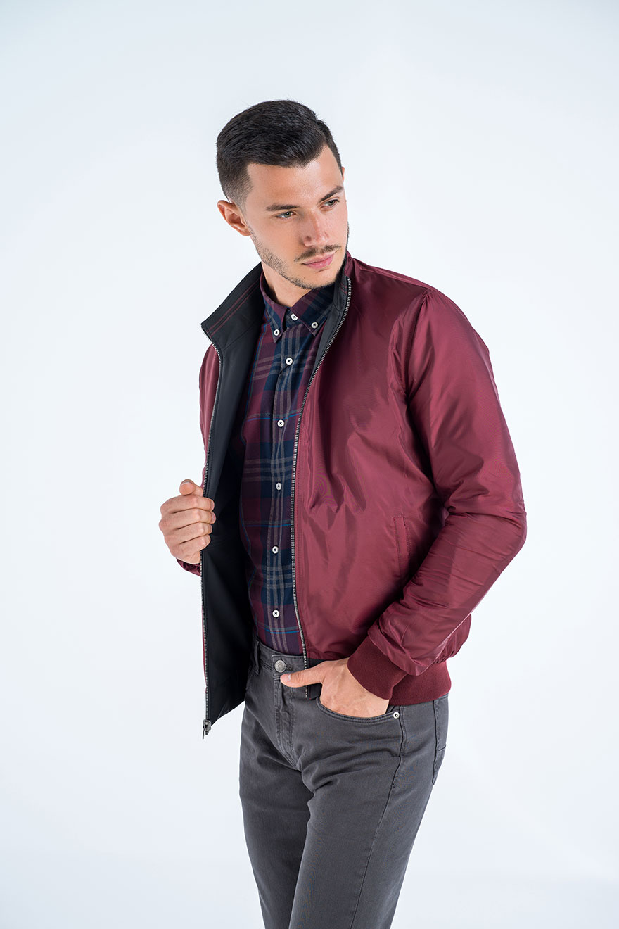 Jacheta din piele reversibila H AET002A negru 5 1