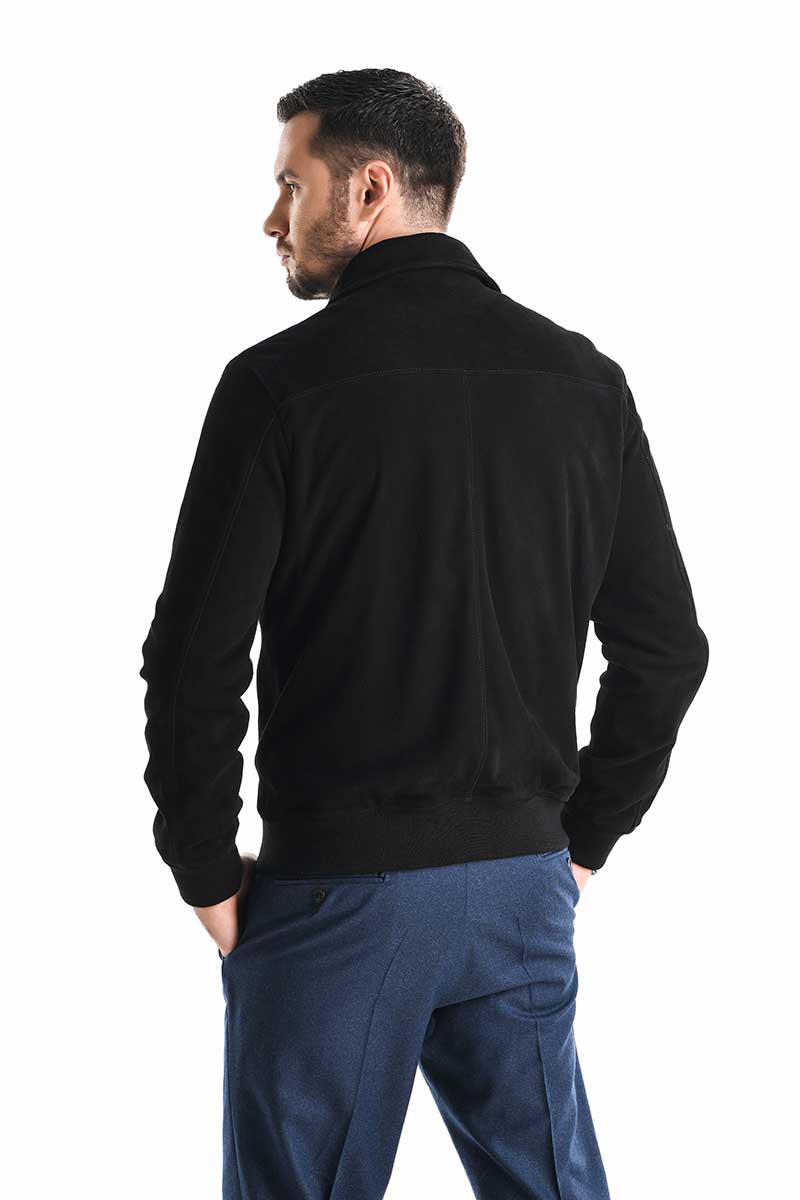 Jacheta piele intoarsa 3016 negru 2
