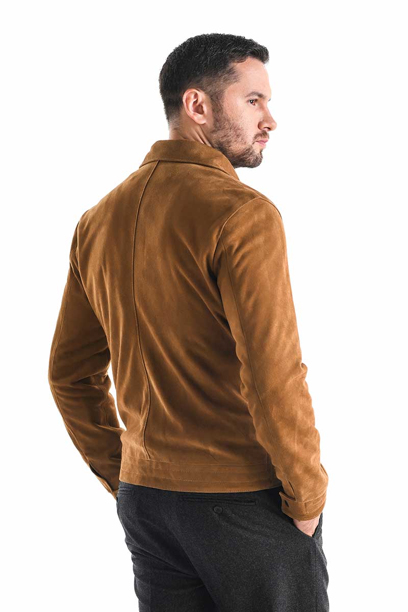 Jacheta piele velur 3014 coniac 2