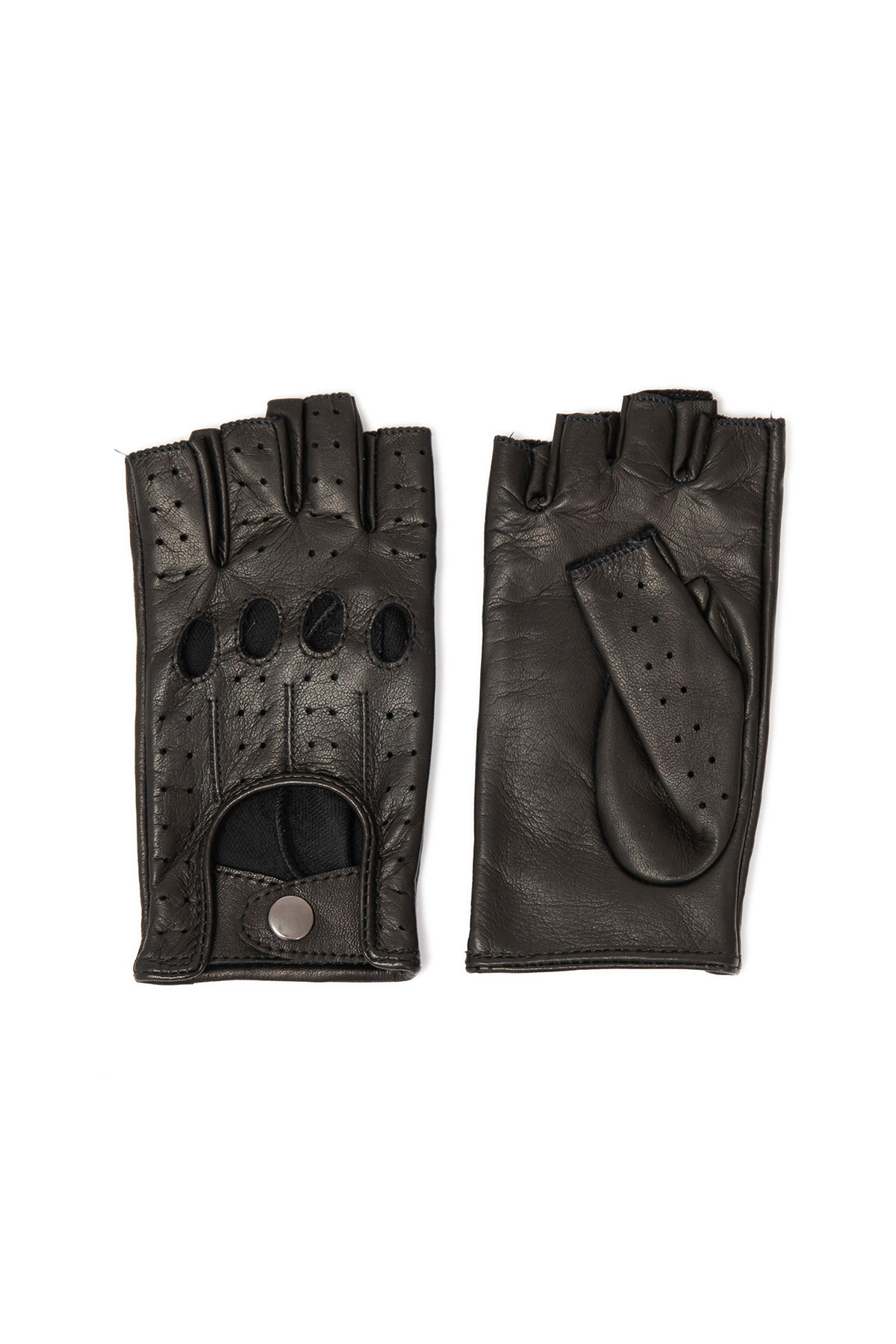 Manusi din piele nappa de ovina auto captusite M113 negru 1