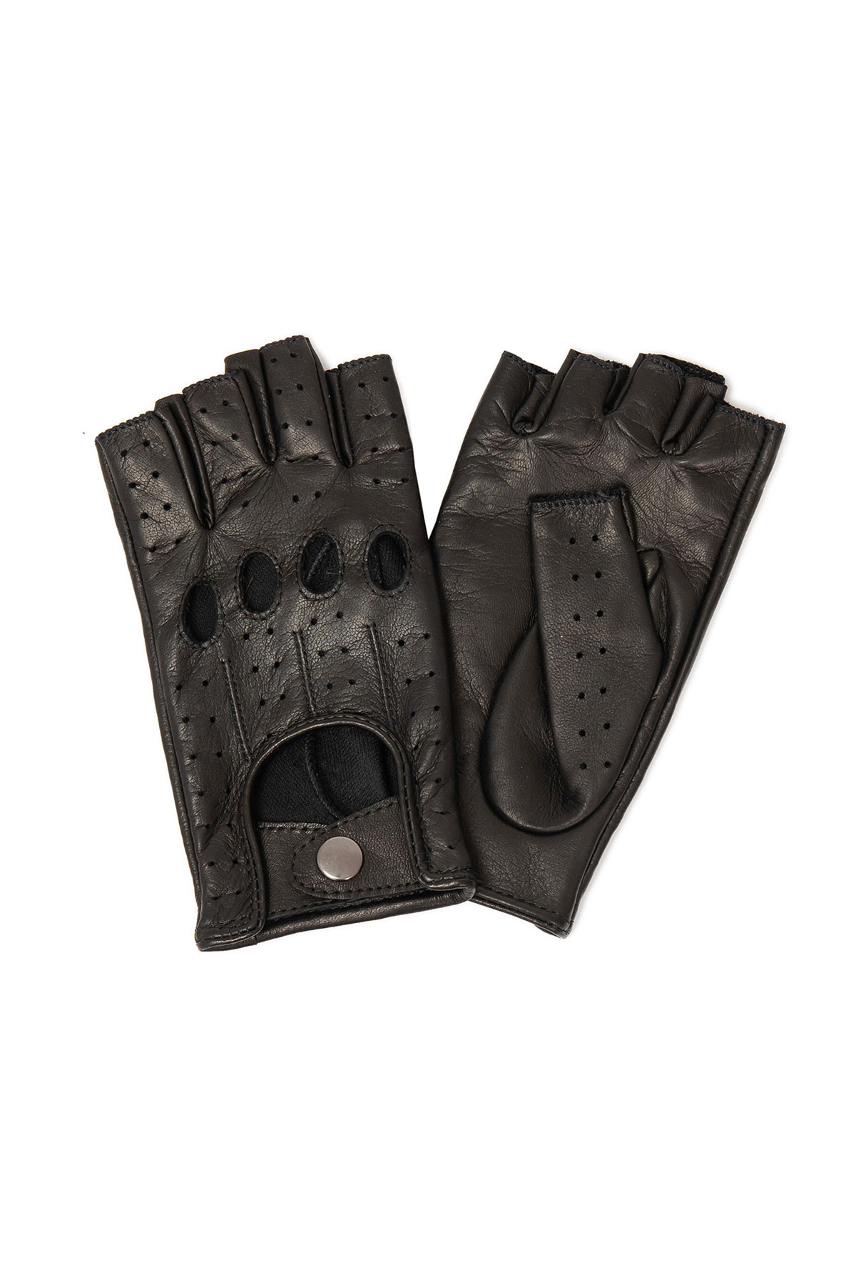 Manusi din piele nappa de ovina auto captusite M113 negru 2