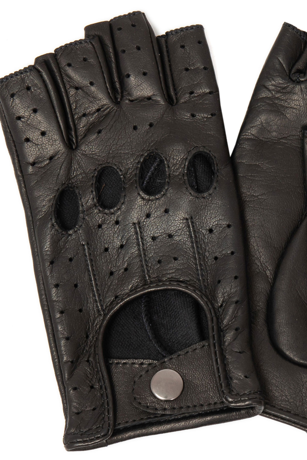 Manusi din piele nappa de ovina auto captusite M113 negru 3