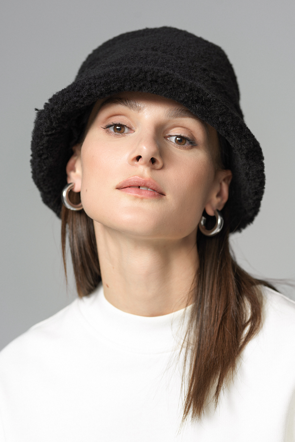 Palarie din blana de miel 541 negru 2