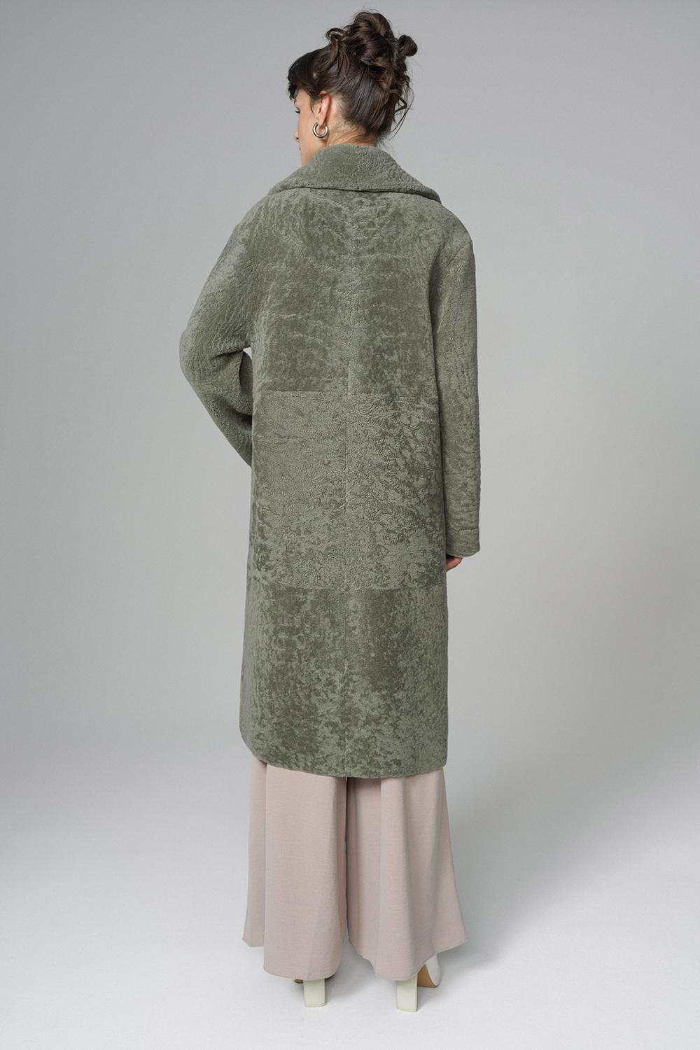 Palton din blana de miel merinos reversibil 2082 menta 6