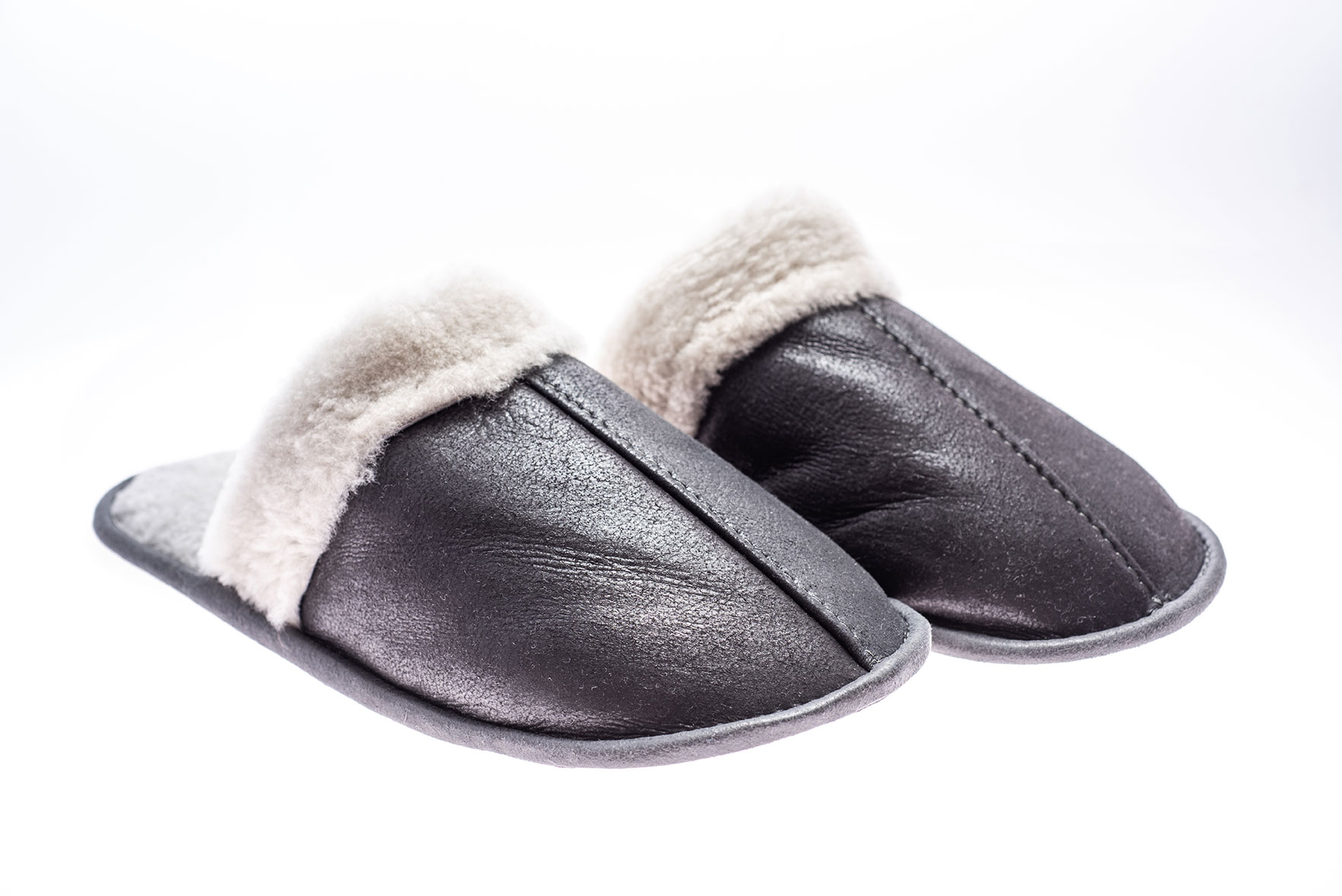 Papuci de casa din blana 903 gri 1