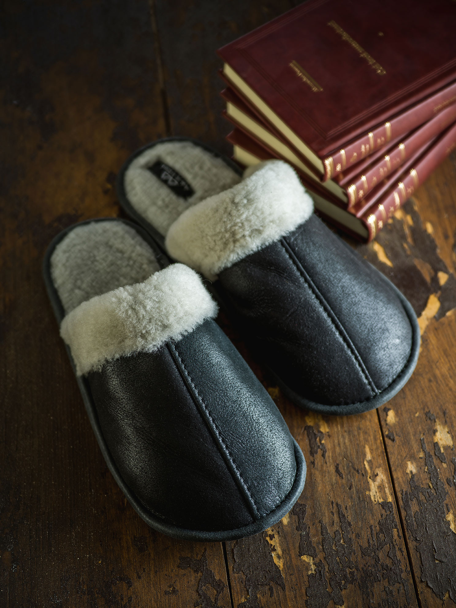 Papuci de casa din blana 903 gri 3