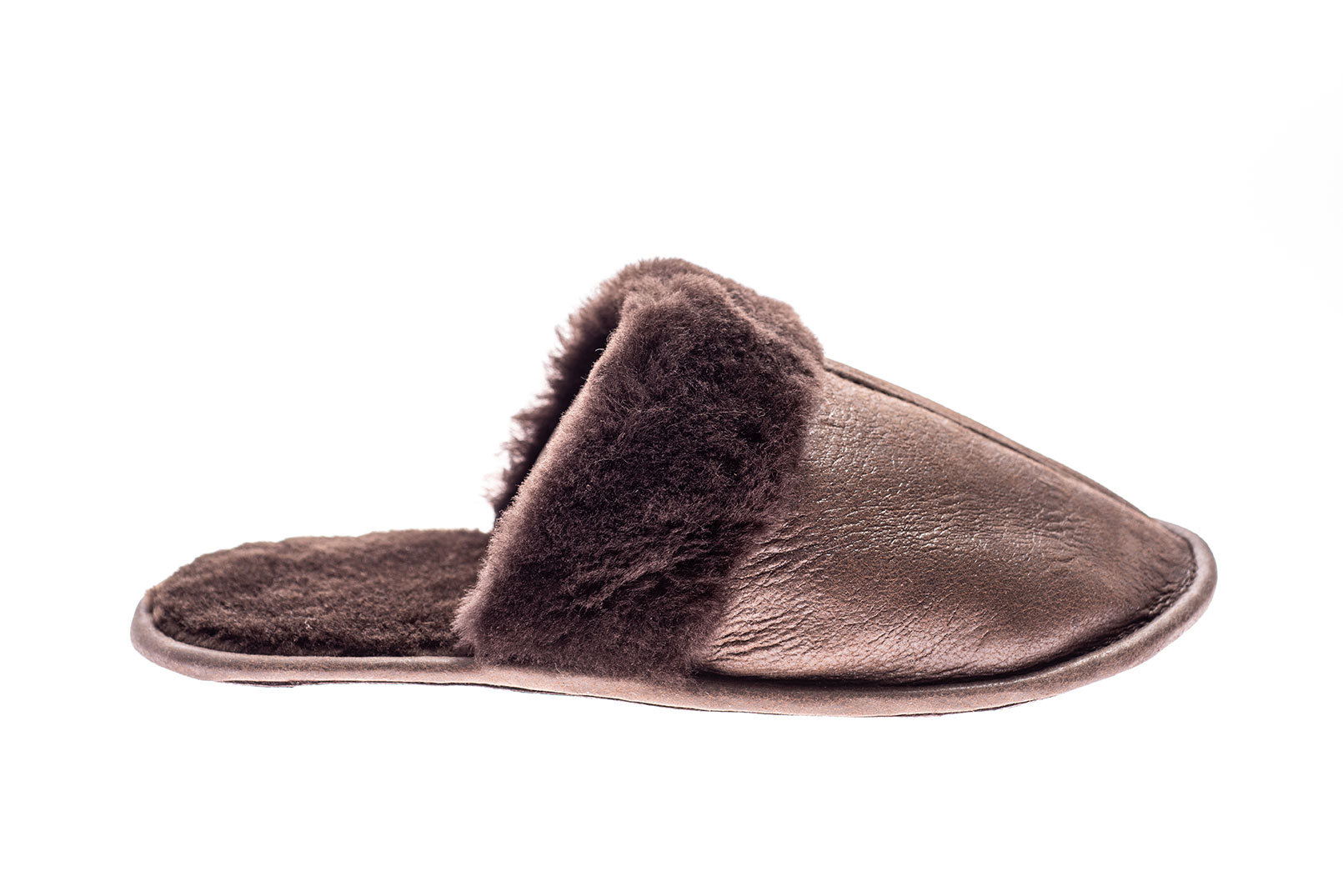 Papuci de casa din blana 903 maro 3