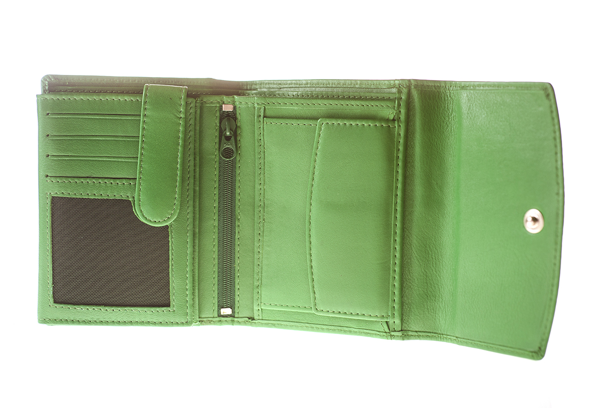 Portofel din piele dama P21 verde 2 Portofel din piele dama P21 verde 2