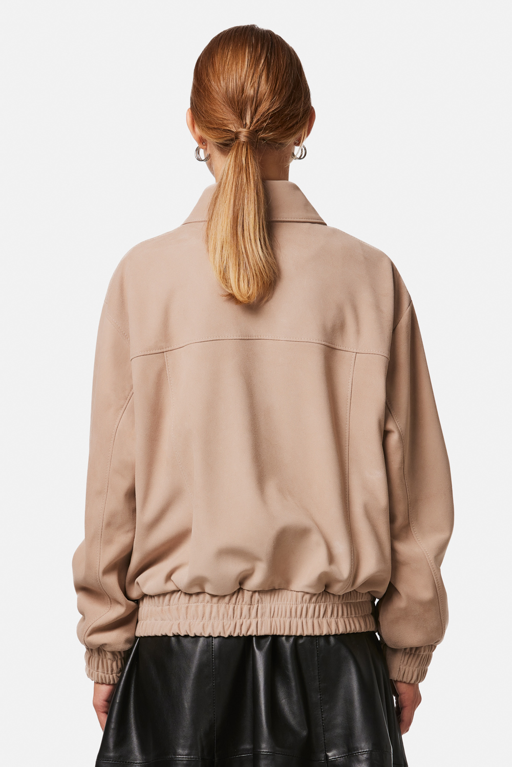 Geaca din piele velur bomber 1052 roz
