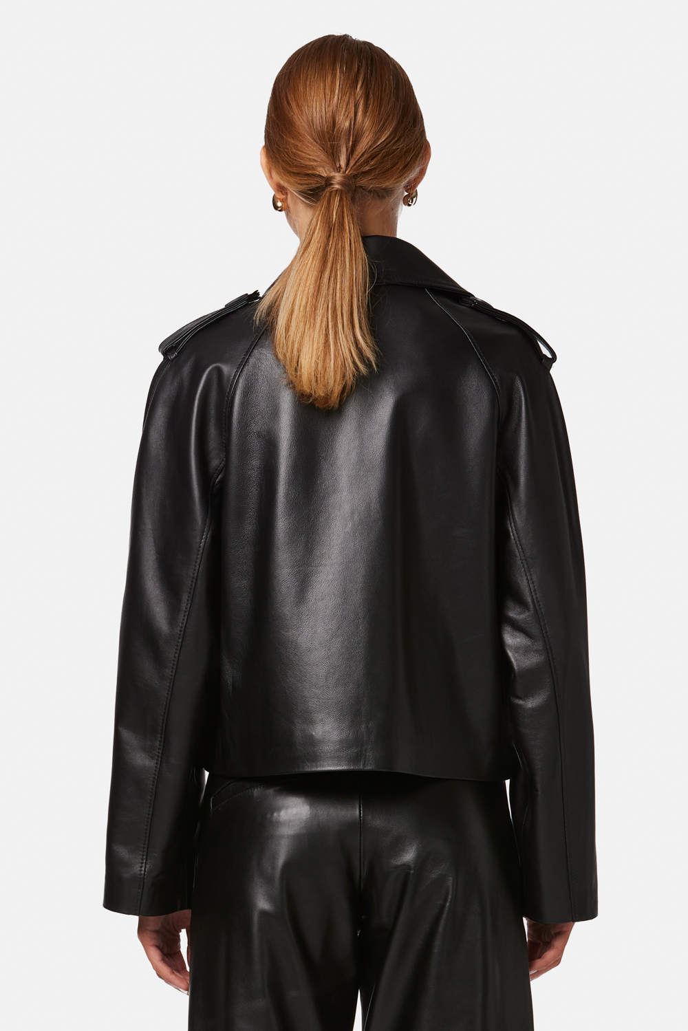 Jacheta din piele 1047 neagra