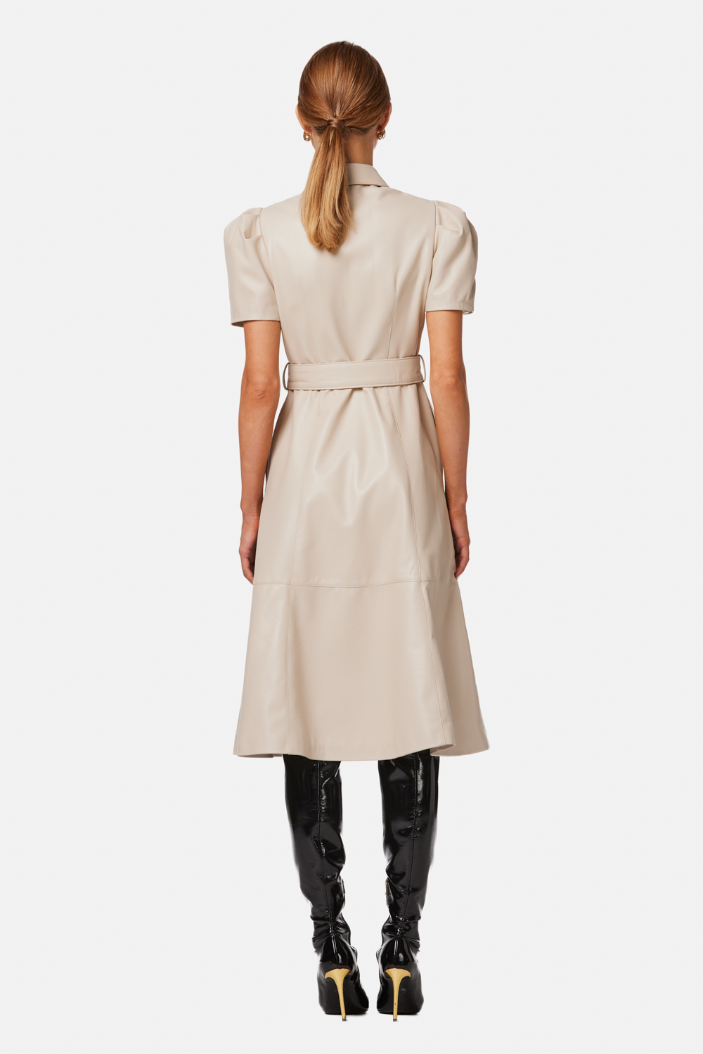Rochie din piele 658 crem