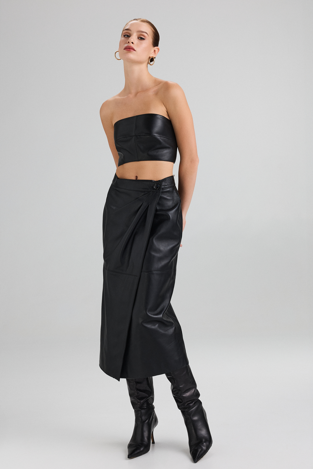 Fustă din piele naturală 659 neagra (1)