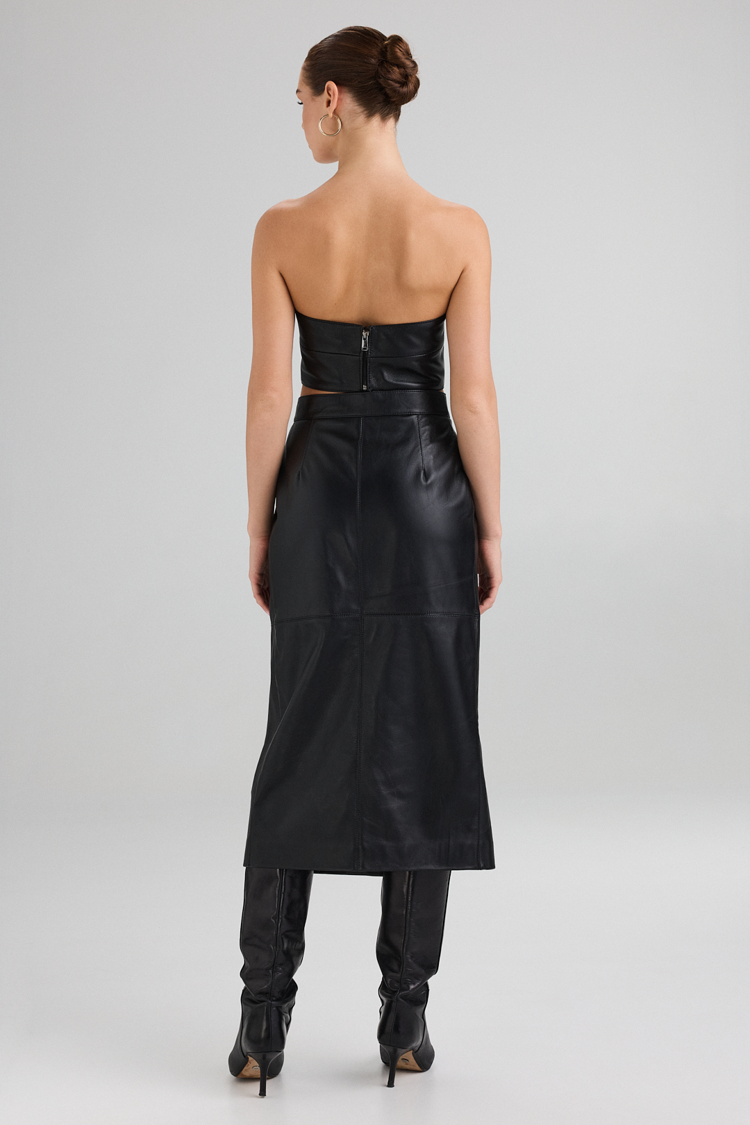 Bustieră din piele naturală 662 neagra (2)