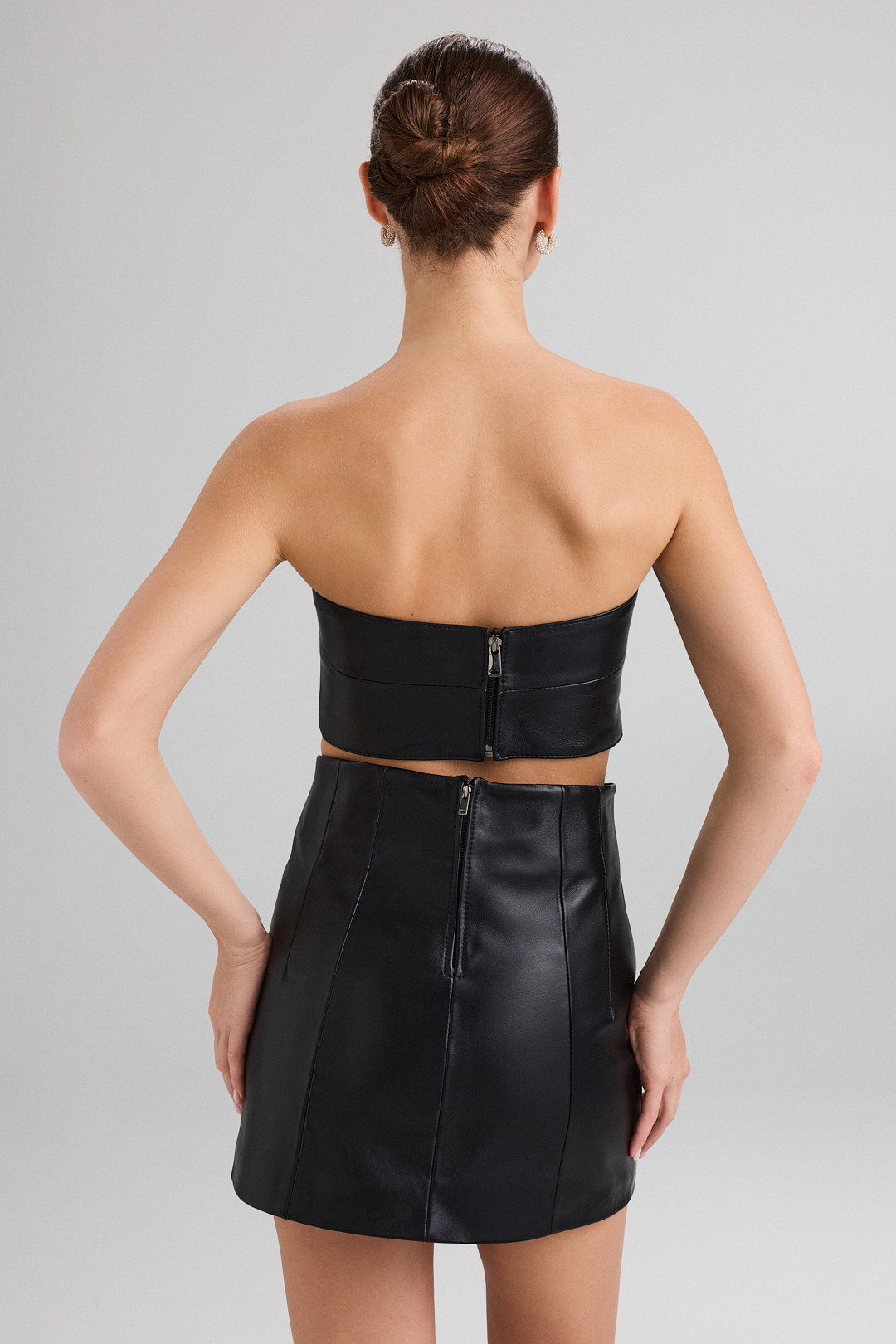 Bustieră din piele naturală 662 neagra (5)