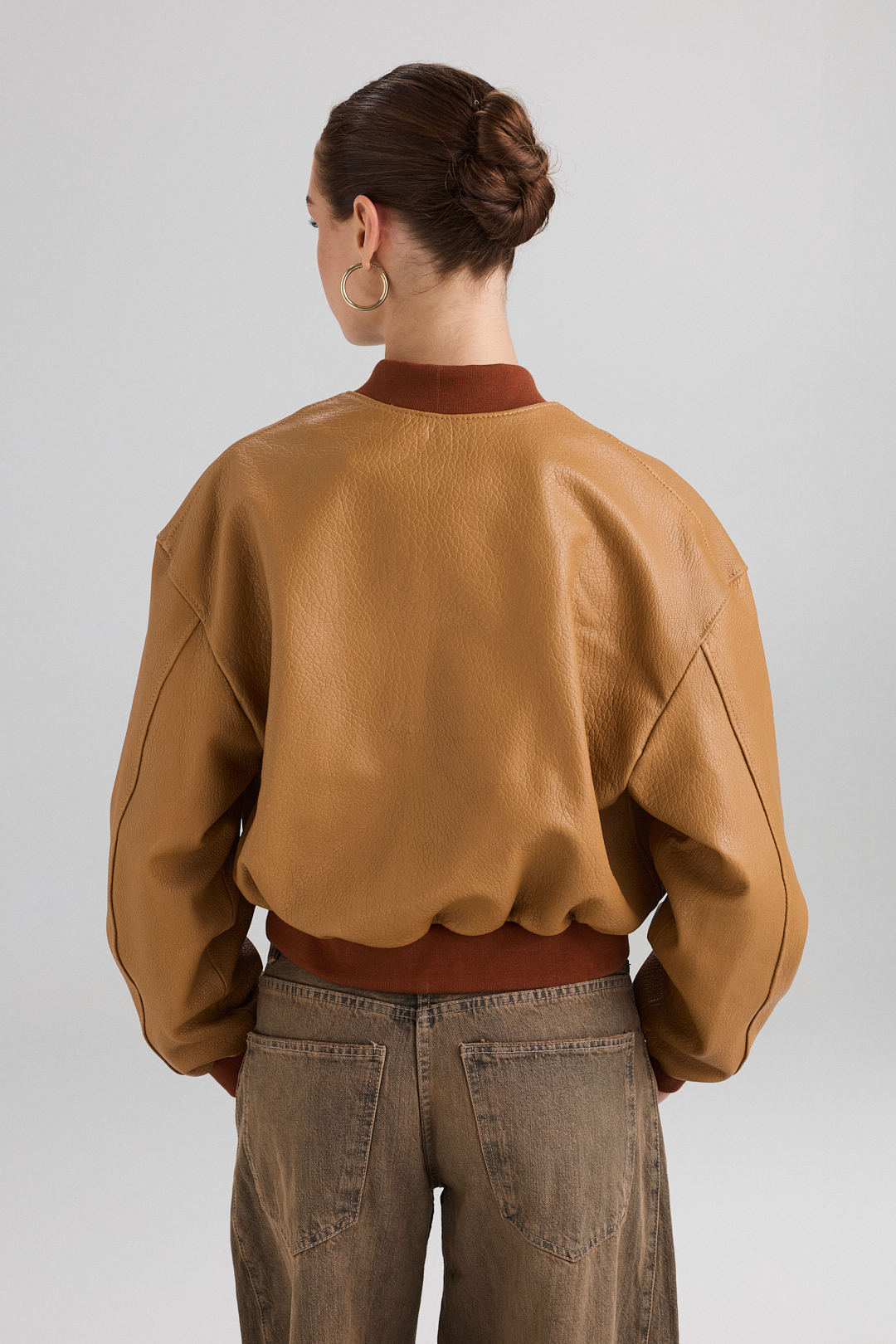 Geaca din piele de miel 1059 galbena (2)