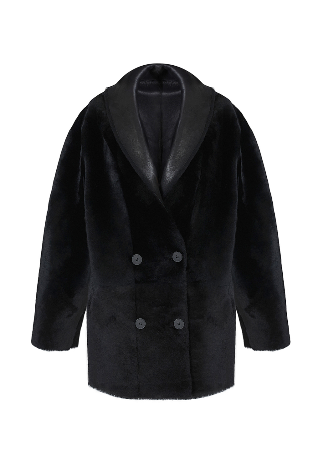 Haină reversibilă din blană de miel 2117 neagra (1)