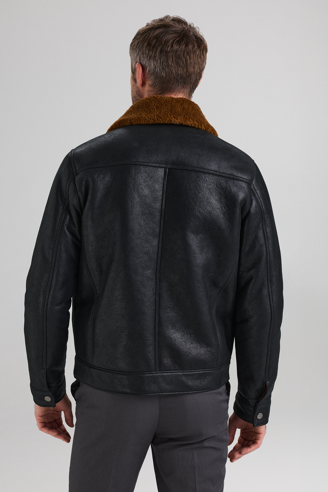 Jacheta din blana de miel 3408 negru (3)