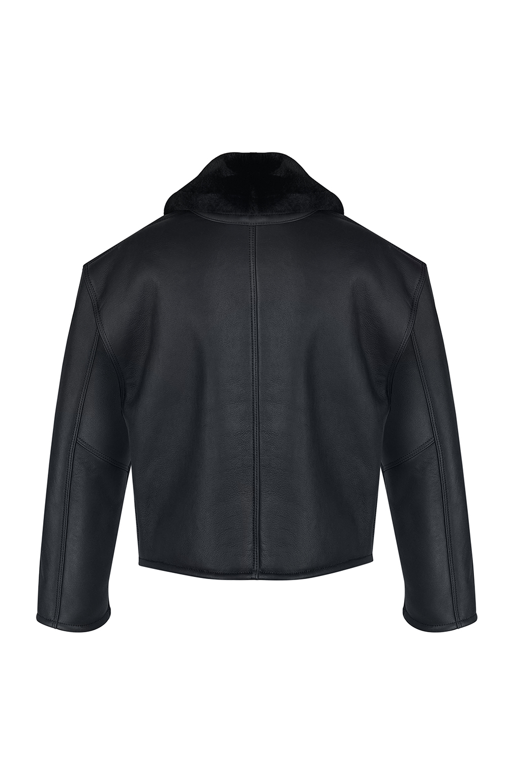 jacheta scurtă din blană de miel 2108 neagra (2) jacheta scurtă din blană de miel 2108 neagra (2)